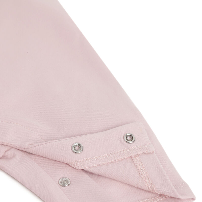 Girls Medium Pink Solid Bodysuit with Dungaree image number 5